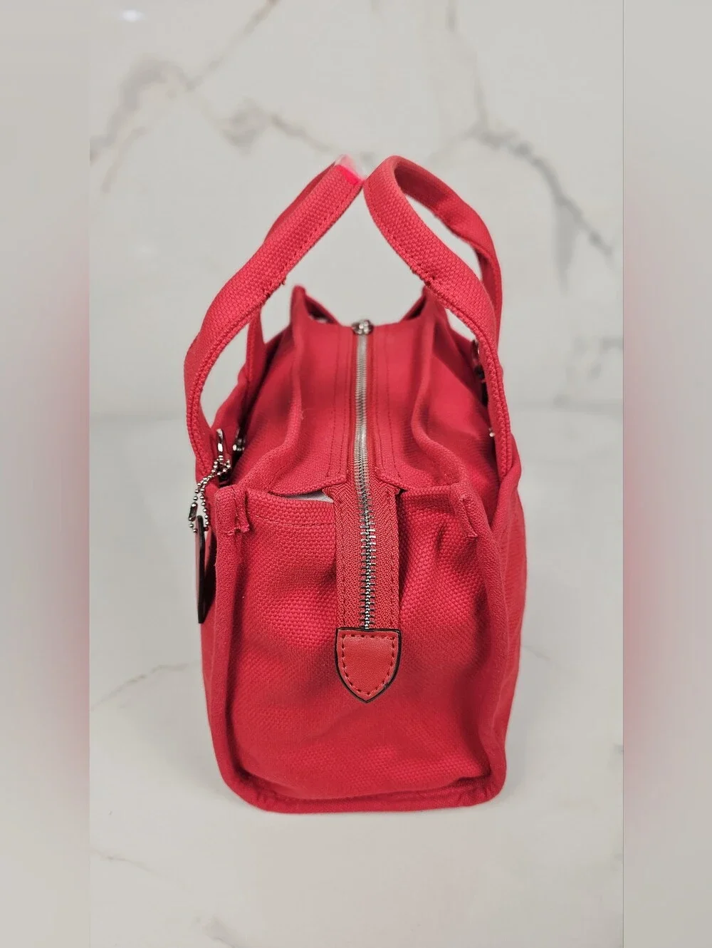 Coach Canvas Tote Bag Red New York Logo Crossbody Shoulder Purse‎